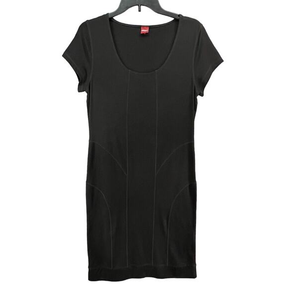 Olsen Dress 8 Black Viscose Blend Soft Stretch Minimalist Career Effortless - Picture 1 of 13